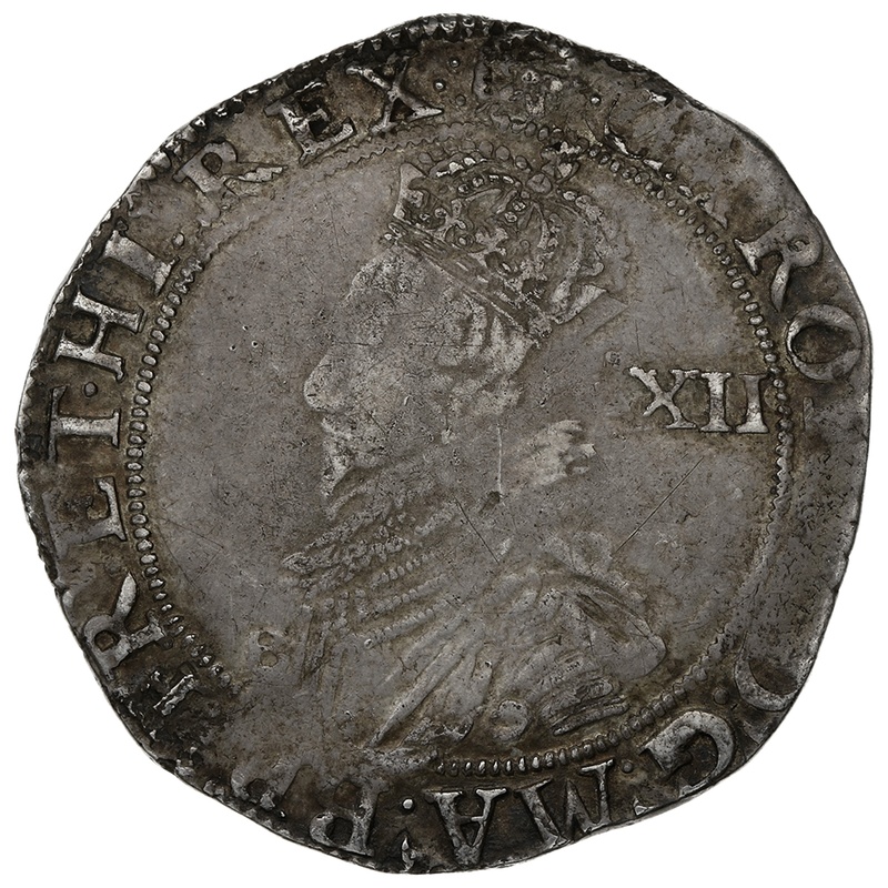 1631-1632 Silver Shilling Coin Charles I Rose