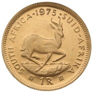 1975 R1 Gold Coin 1 Rand South Africa