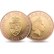2013 £2 Two Pound Proof Gold Coin: The 350th Anniversary of the Guinea Boxed