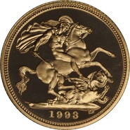 1993 Gold Half Sovereign Elizabeth II Third Head Proof