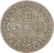 1664 Silver Half Crown Coin Charles II Good Fine