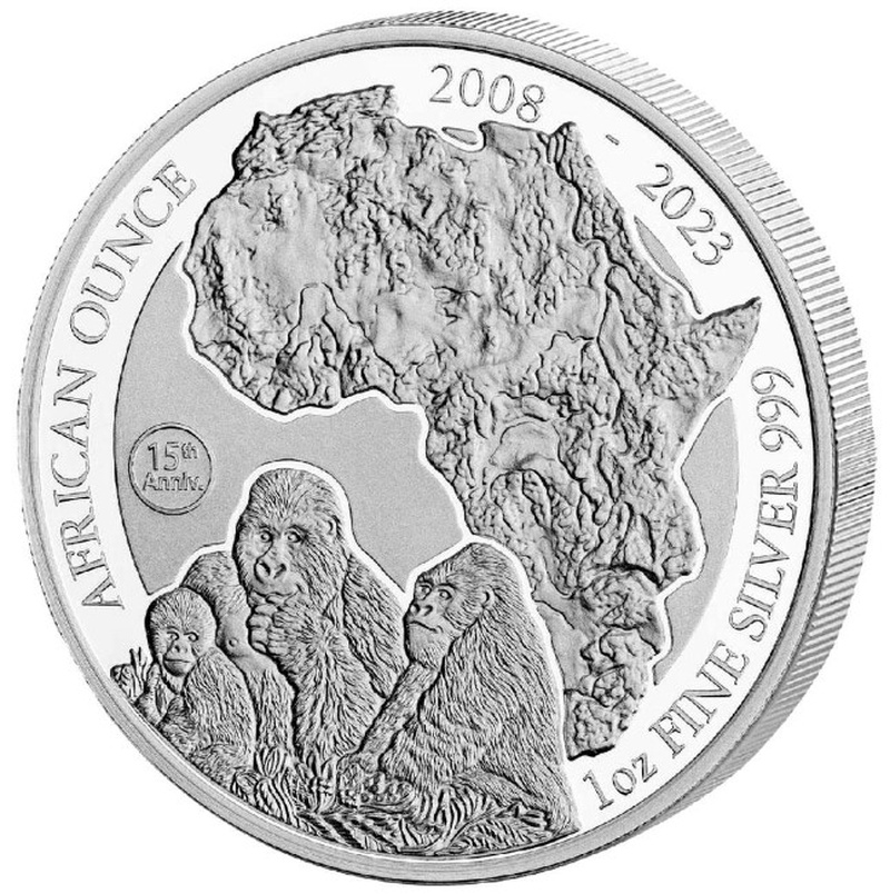 2023 African Ounce Gorilla 1oz Silver Coin