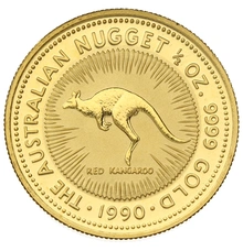 1990 1/2oz Australian Kangaroo Gold Nugget Coin