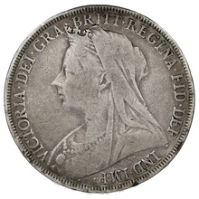 1896 Silver Crown Coin Queen Victoria 