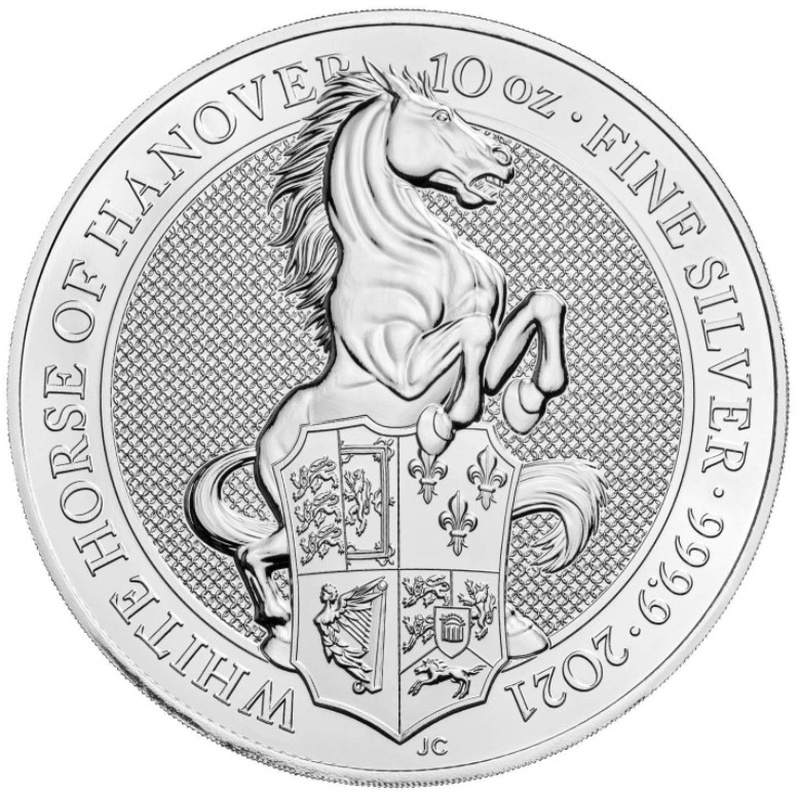 2021 10oz White Horse of Hanover Silver Coin Queen's Beasts