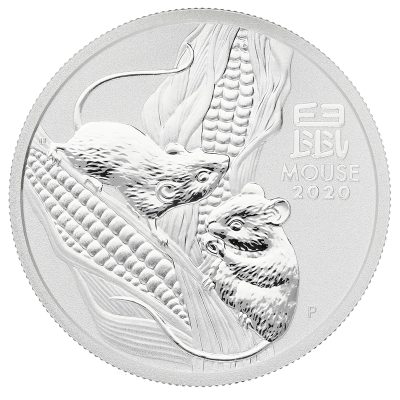 2020 Year of the Mouse Silver Coin 1/2oz Perth Mint Australian Lunar Series