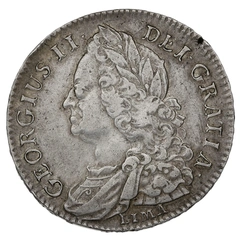 1745 Silver Half Crown Coin George II LIMA