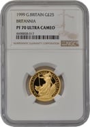 1999 Proof 1/4oz Gold Britannia Coin NGC PF70