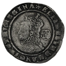 1574 Silver Sixpence Coin Elizabeth I Eglantine