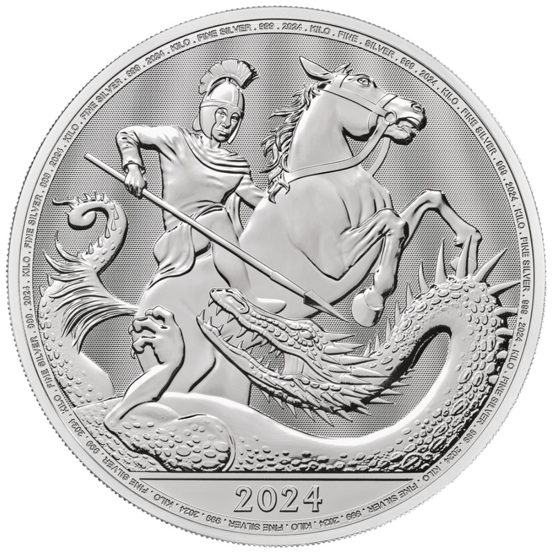 2024 George & the Dragon 1kg Silver Coin