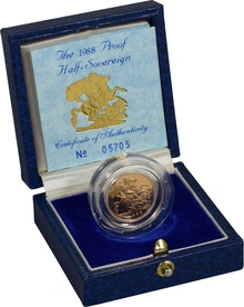 1988 Proof Gold Half Sovereign Boxed