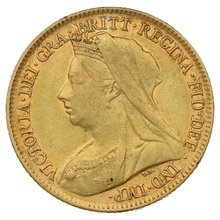 1895 Gold Half Sovereign Queen Victoria Old Head
