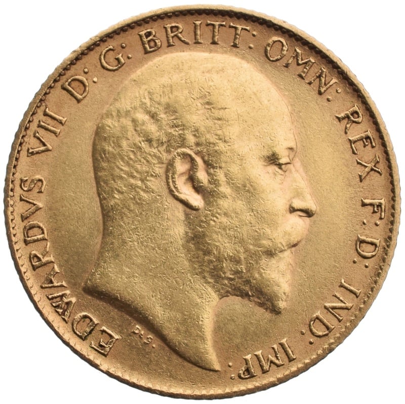 1909 Gold Half Sovereign Edward VII Melbourne