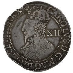 1632-1633 Silver Shilling Coin Charles I Harp