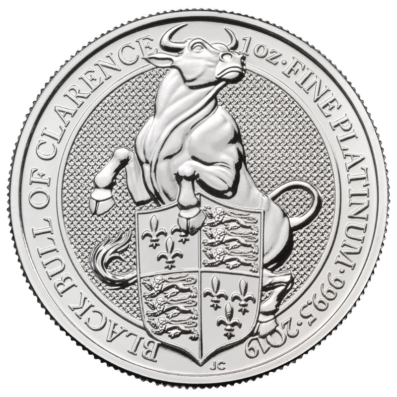2019 1oz Black Bull of Clarence Platinum Coin Queen's Beasts
