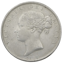 1884 Silver Half Crown Coin Queen Victoria