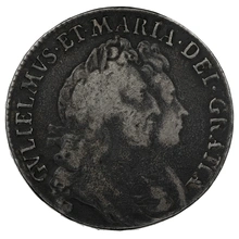 1693 Silver Half Crown Coin William & Mary