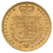 1885 Half Sovereign Victoria Young Head Shield Back - London