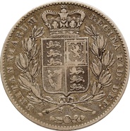 1847 Silver Crown Coin Queen Victoria Young Head Fine