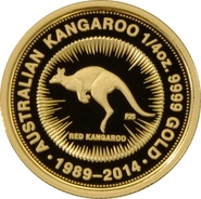 2014 1/4oz Australian Kangaroo Gold Nugget Coin 25th Anniversary