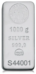 Second Hand 1kg Silver Bar Nadir