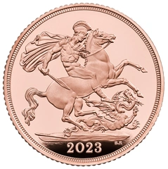 2023 Gold Sovereign Coin Charles III Coronation Head Proof