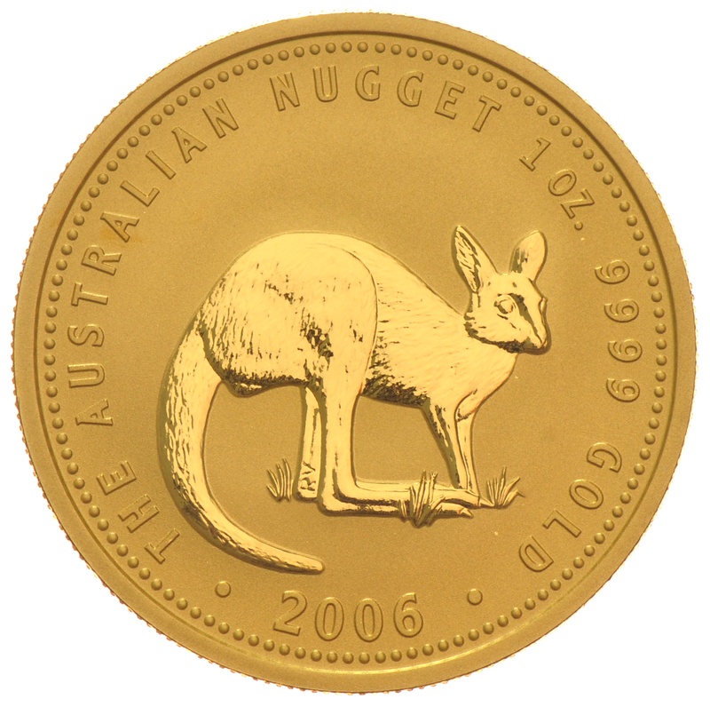2006 Australian Kangaroo Gold Nugget Coin 1oz
