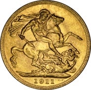 1911 Gold Sovereign Coin George V Canada