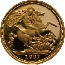 1991 Proof Gold Half Sovereign Elizabeth II Third Head