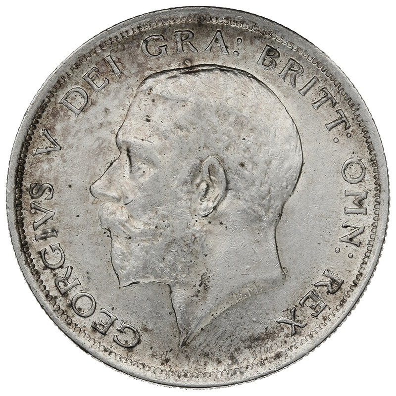 1917 Silver Half Crown Coin George V