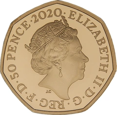 Proof Gold Piedfort 50p Coin