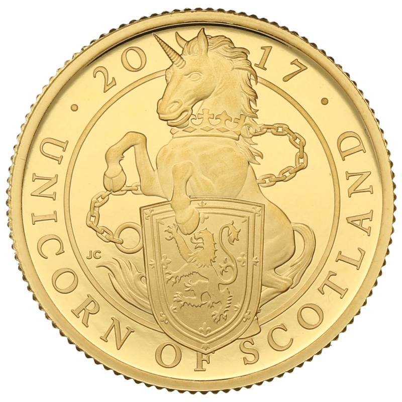 2017 1/4oz Proof Unicorn of Scotland Gold Coin Queen's Beasts