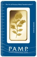 100g Gold Bar PAMP Rosa Minted