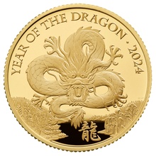 2024 Royal Mint 1/4oz Year of the Dragon Proof Gold Coin Boxed