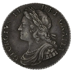 1735 Silver Shilling Coin George II
