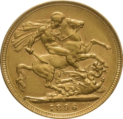 1896 Gold Sovereign Coin Queen Victoria Old Head Sydney