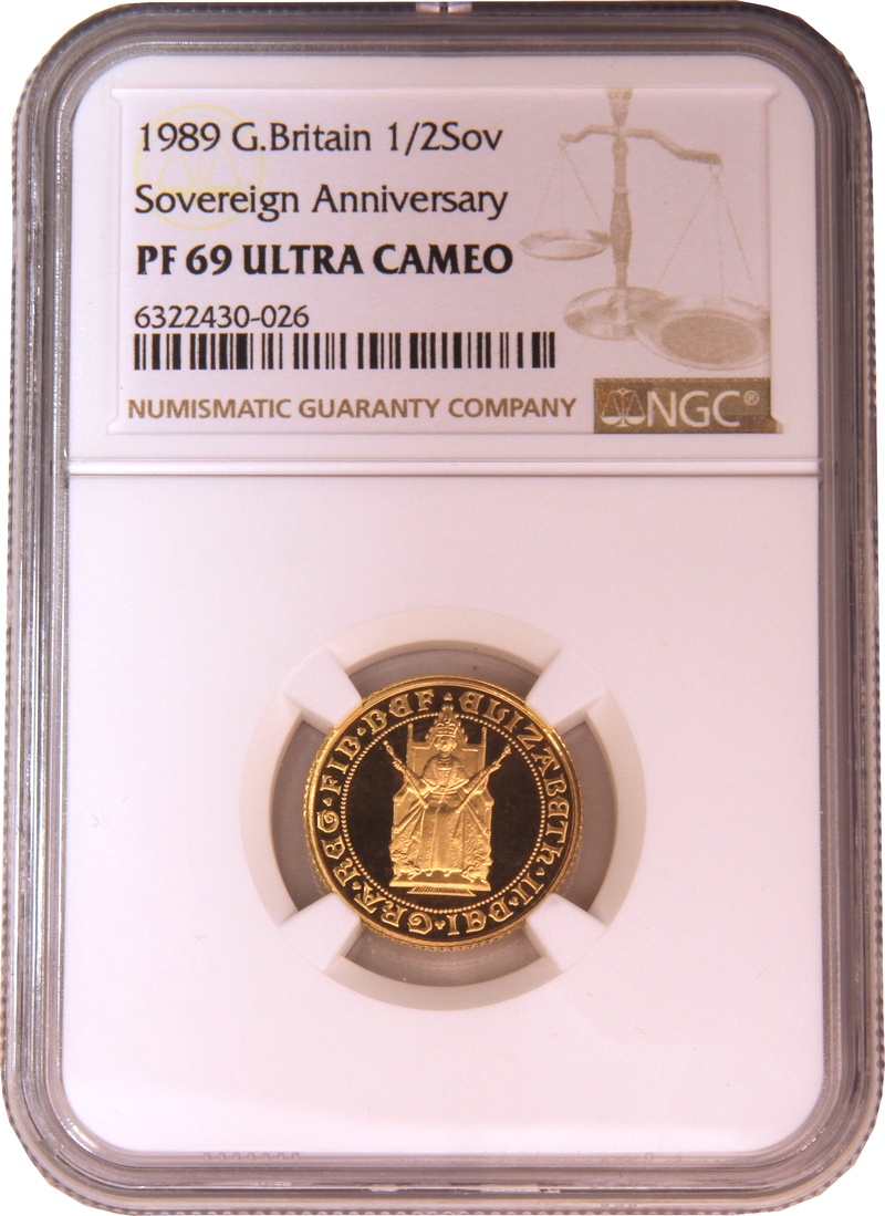 1989 Proof Gold Half Sovereign Elizabeth II NGC PF69