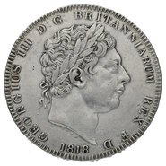 1818 Silver Crown Coin George III LIX Rare TUTAMEN Error