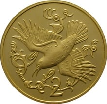 1981 Isle of Man Gold Two Pence Piece Red Billed Chough