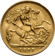 1907 Gold Half Sovereign Edward VII