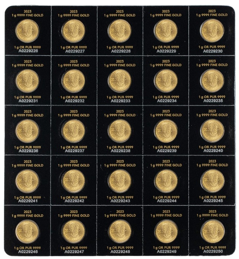 2023 MapleGram 25 x 1 Gram Gold Coins