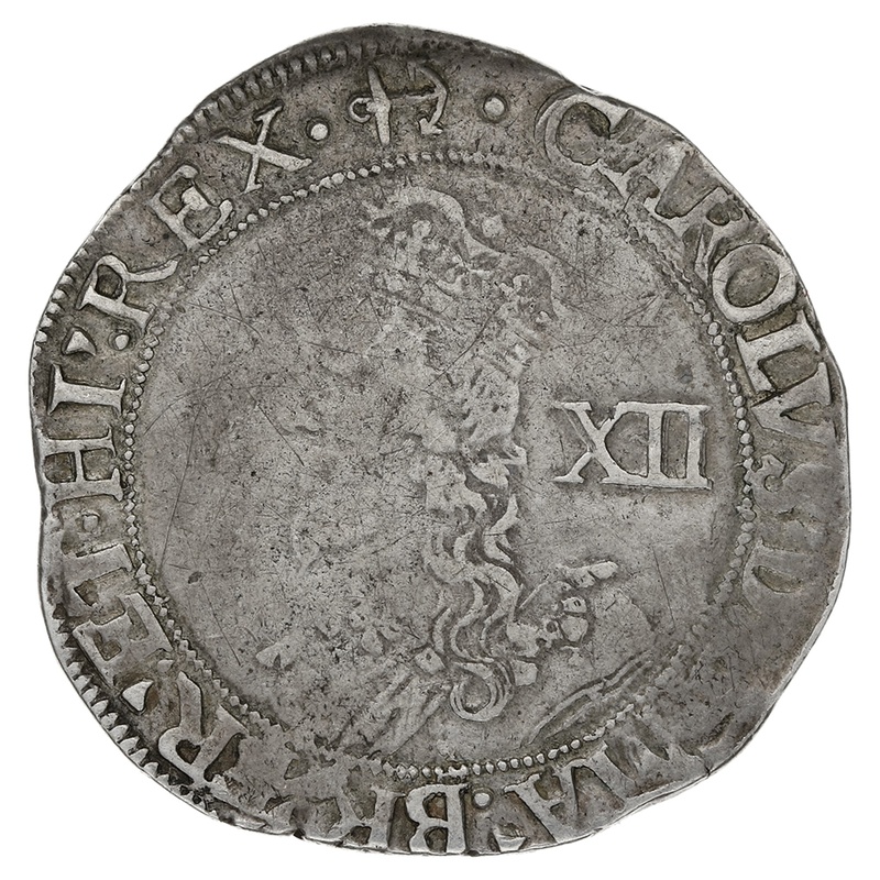 1638 Silver Shilling Coin Charles I Anchor