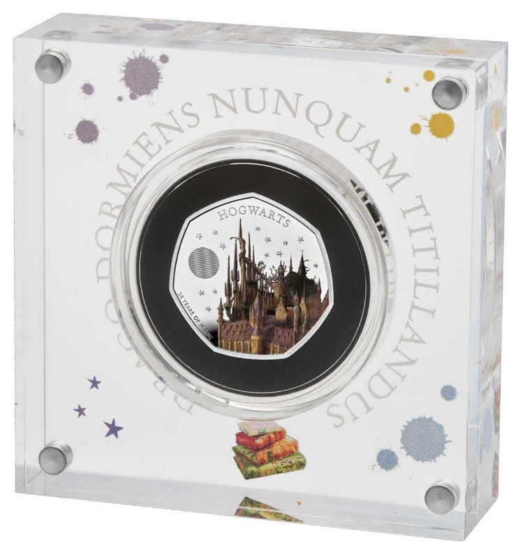 2023 Proof 50p Silver Coin 25th Anniversary of Harry Potter Hogwarts School Boxed