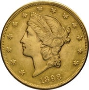 1898 $20 Gold Coin Double Eagle Liberty Head San Francisco