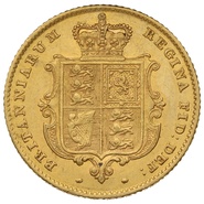 1851 Half Sovereign Victoria Young Head Shield Back - London
