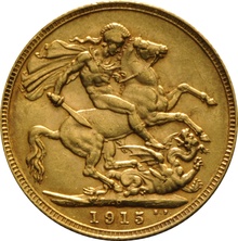 1915 Gold Sovereign Coin George V Perth