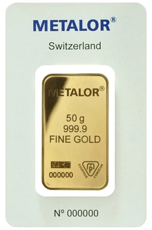 50g Gold Bar Metalor