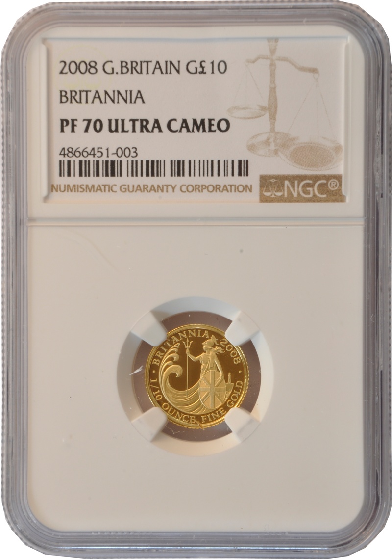 2008 Proof 1/10oz Gold Britannia Coin NGC PF70