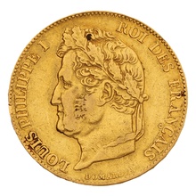 1847 20 French Francs - Louis-Philippe Laureate Head - A