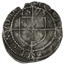 1573 Silver Three Farthings Coin Elizabeth I Acorn